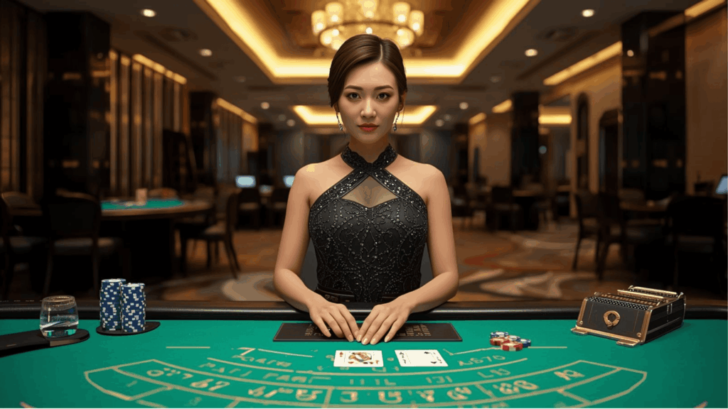 Dealer blackjack casino online profesional di meja live dealer