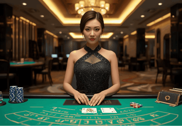 Dealer blackjack casino online profesional di meja live dealer