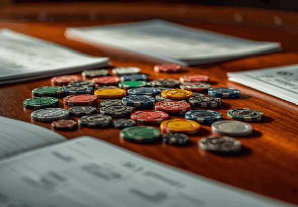 Catatan pengelolaan uang bermain kasino.